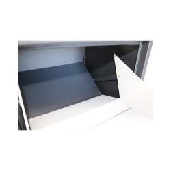 Box na balíky s prepadovou lištou, farba: čierna/biela Box na balíky s prepadovou lištou, farba: čierna/biela